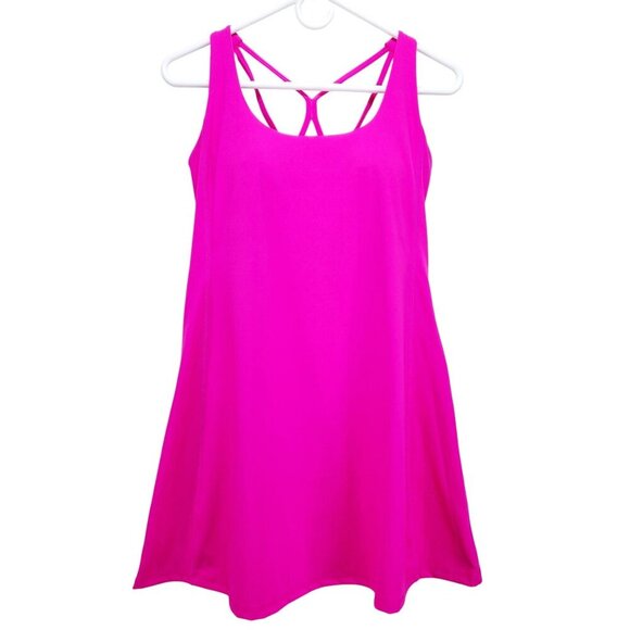 Womens Hot Pink Sleeveless Sports tenis Dress  Strappy Back  tenis Size M - Picture 1 of 11